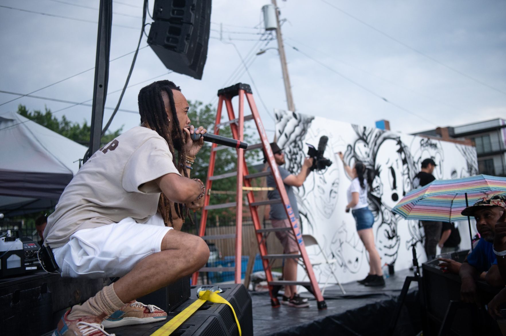Busta Rhymes at Seoul Taco's anniversary block party